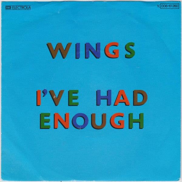 i've had enough (7inch single)