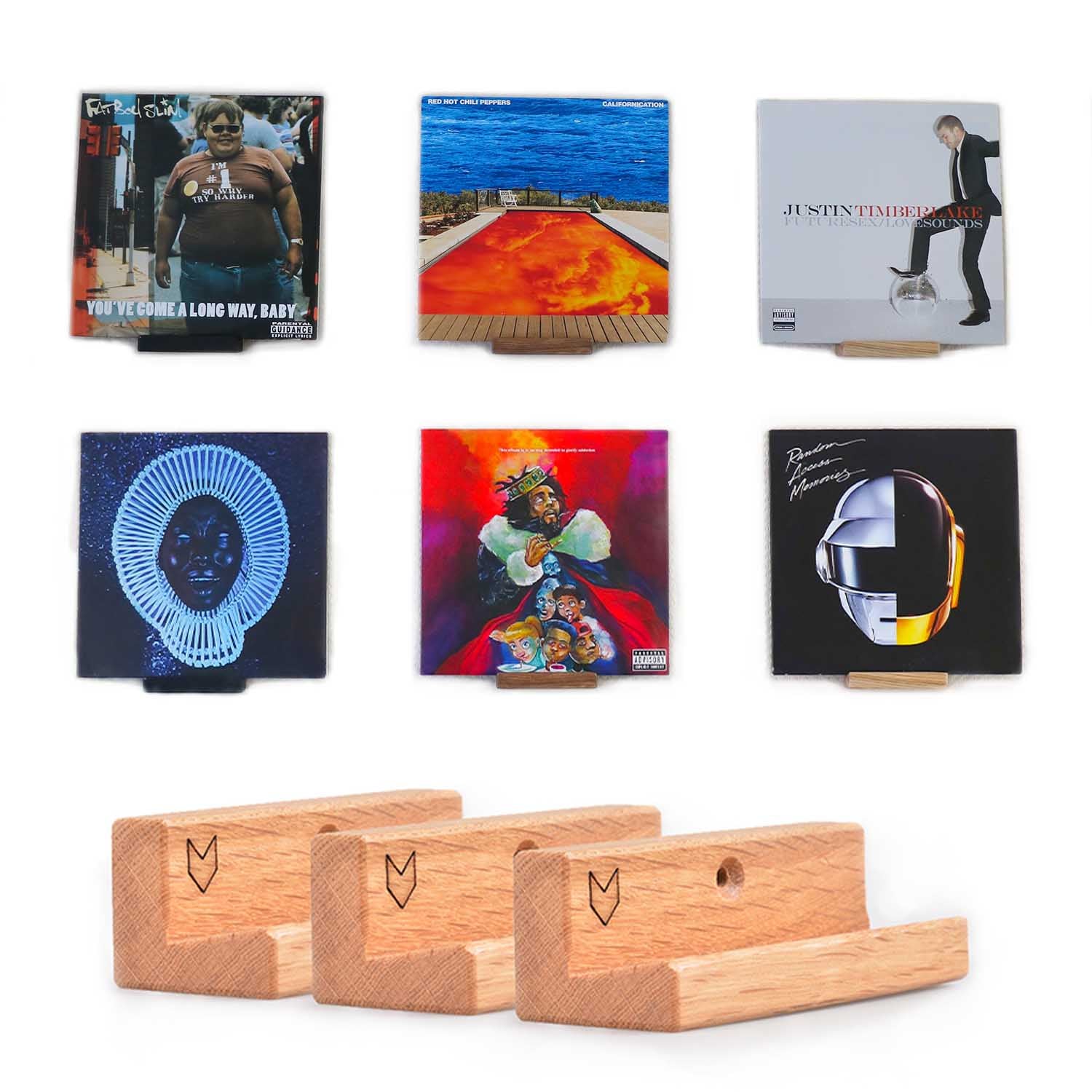 Vinyl record holders - oak (3x): Go for flexibility
