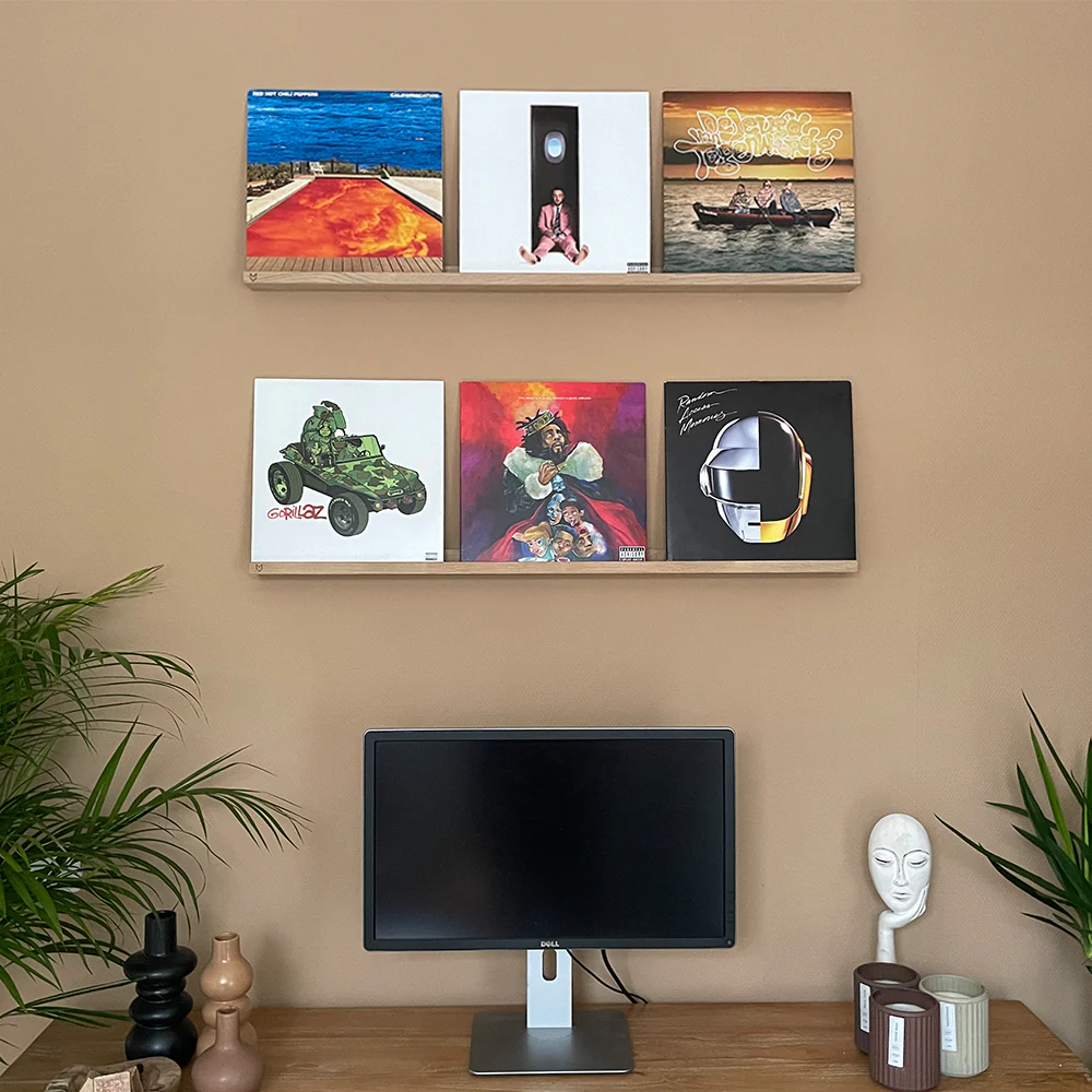 Vinyl album shelf - Oak - 100cm: Store & display