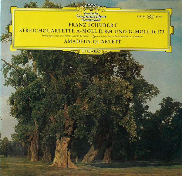 amadeus-quartett – streichquartette a-moll d. 804 und g-moll d. 173 (lp)