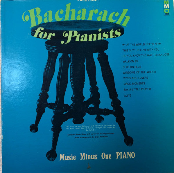 the music of burt bacharach: music minus one piano