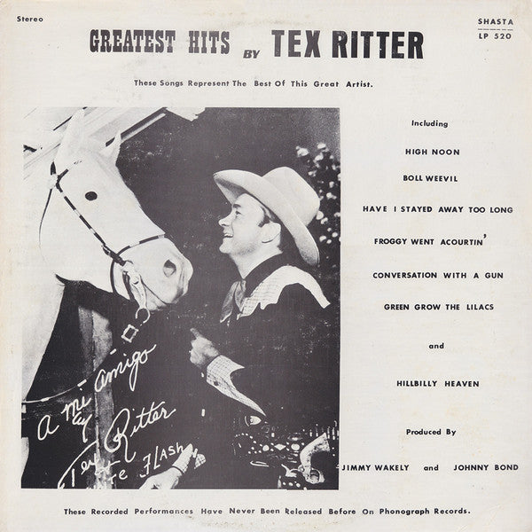 greatest hits by tex ritter