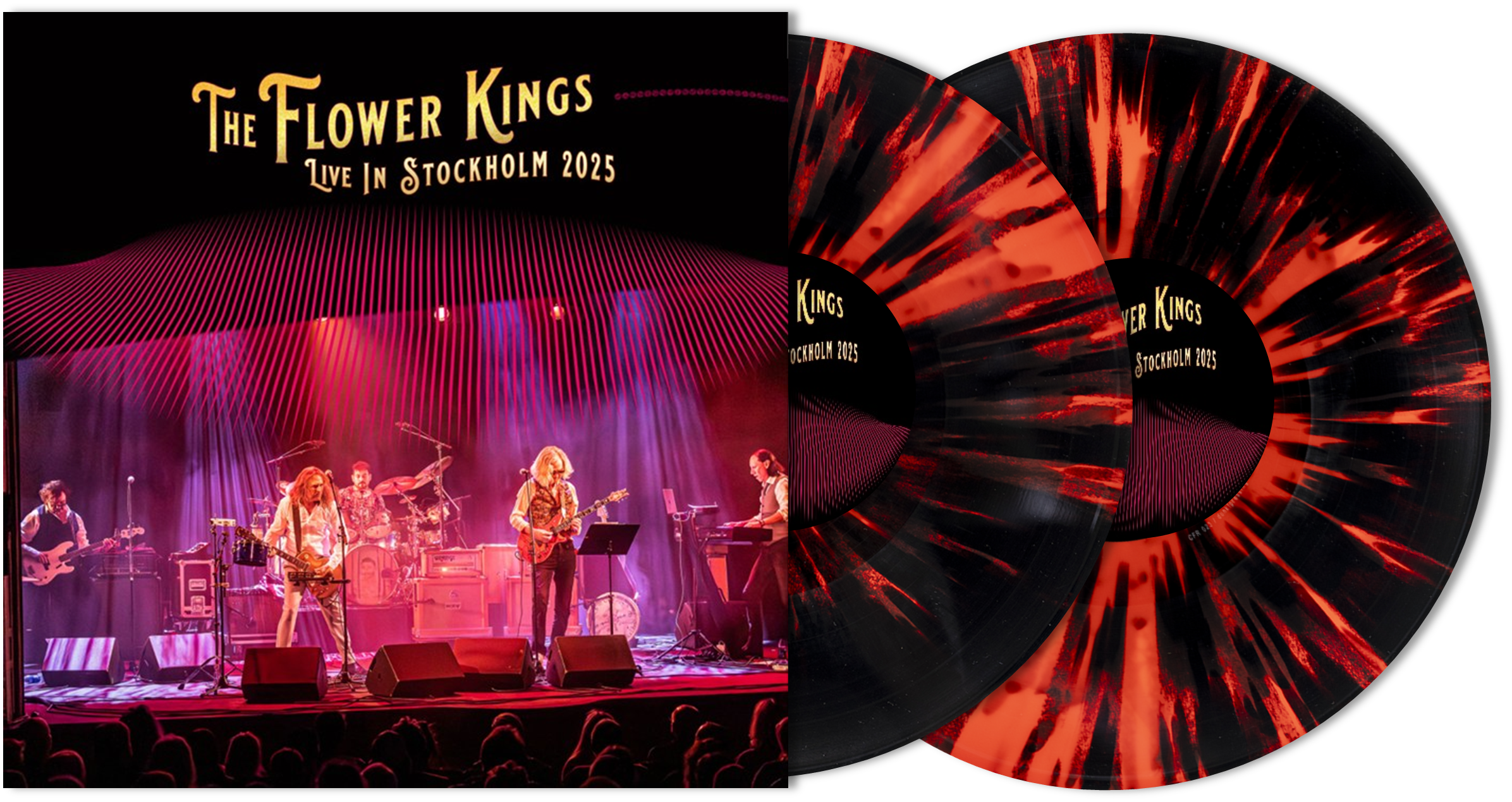 live in stockholm 2025: solid red with heavy black splatter (180g)