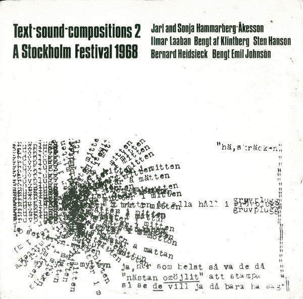 text-sound compositions 2: a stockholm festival 1968