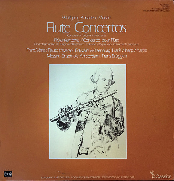 frans vester , flauto traverso - edward witsenburg , harfe / harp / harpe mozart-ensemble amsterdam, frans brüggen - flute concertos